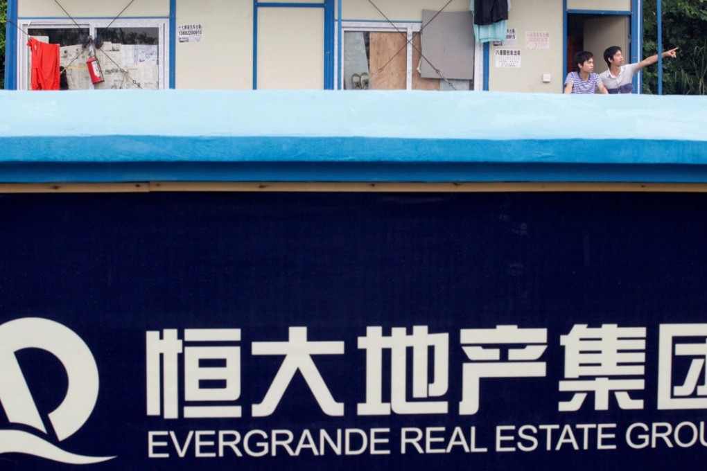 An Evergrande residential construction site in Guangzhou, Guangdong province. Photo: Reuters