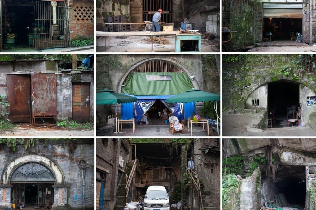 Entrances of air-raid shelters in Chongqing. Pictures: Douglas Hook