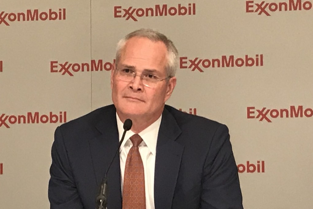 Exxon CEO Darren Wood presides over his first annual shareholder meeting on Wednesday, May 31, 2017, in Dallas. He took the helm after Rex Tillerson became secretary of state. The world’s largest publicly traded oil company saw its shareholders vote in favour of more transparency by the firm on climate change. Photo: Dallas Morning News/TNS
