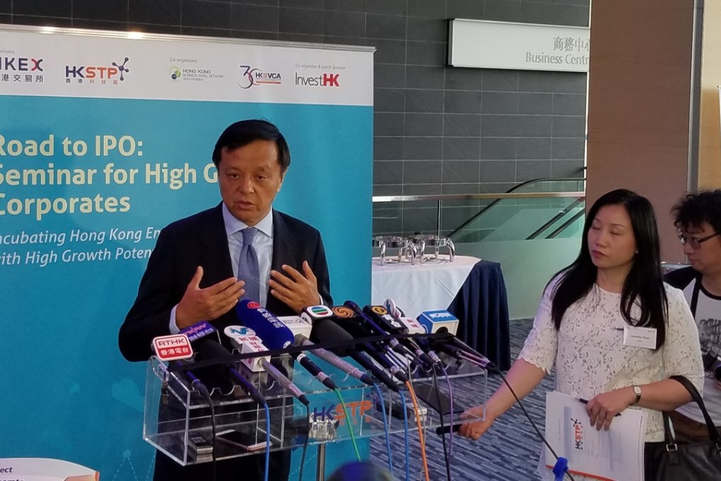 Charles Li, chief executive of the Hong Kong Exchanges and Clearing, will launch the consultation for a Third Trading board that caters to start-ups and technology firms, as early in as two weeks, he said on Friday. Photo: Raymond Cheng