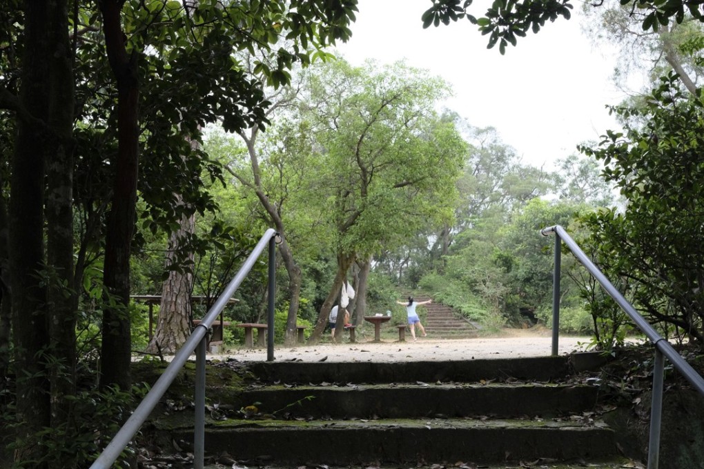 Exercising at Fool’s Paradise garden. Photo: James Wendlinger