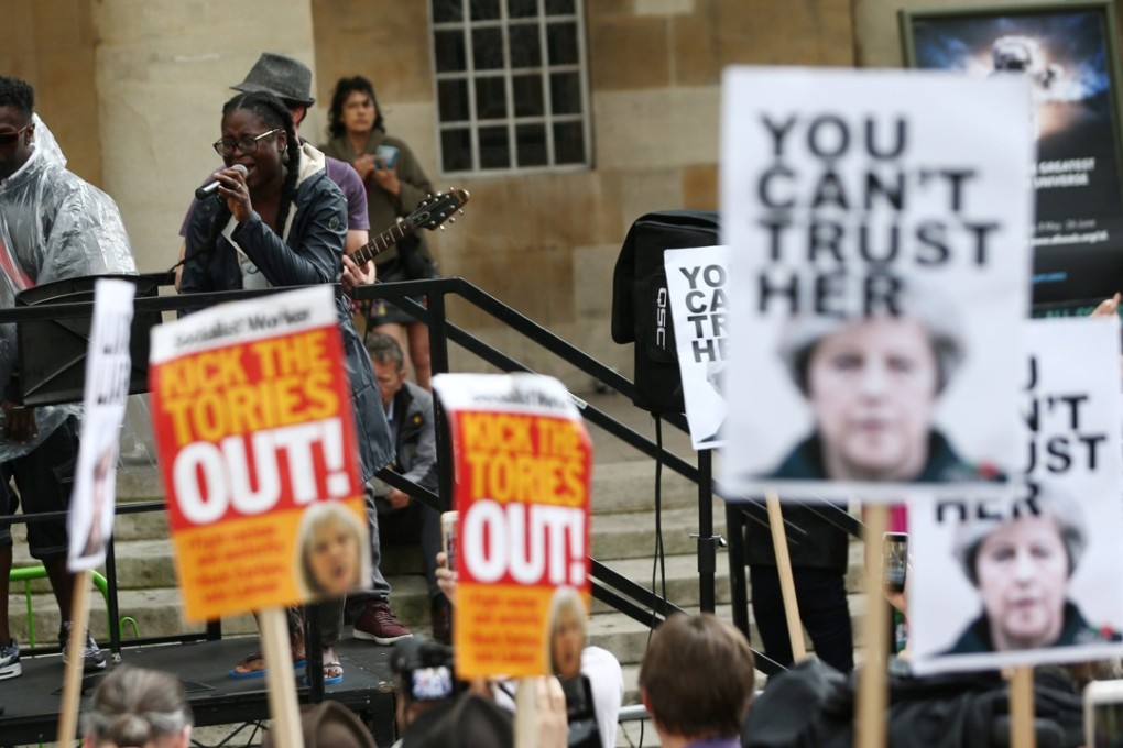 The band Captain Ska perform their song ‘Liar Liar’ in protest against the BBC's broadcast restrictions. Photo: Reuters
