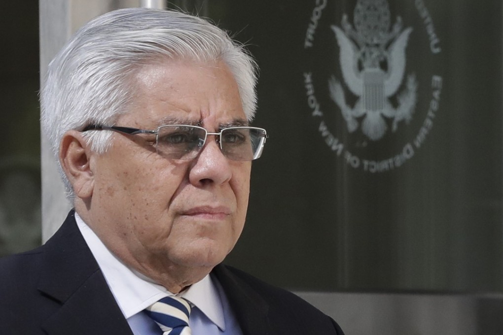 Former Guatemalan judge Hector Trujillo leaves Brooklyn federal court after pleading guilty. Photo: AP