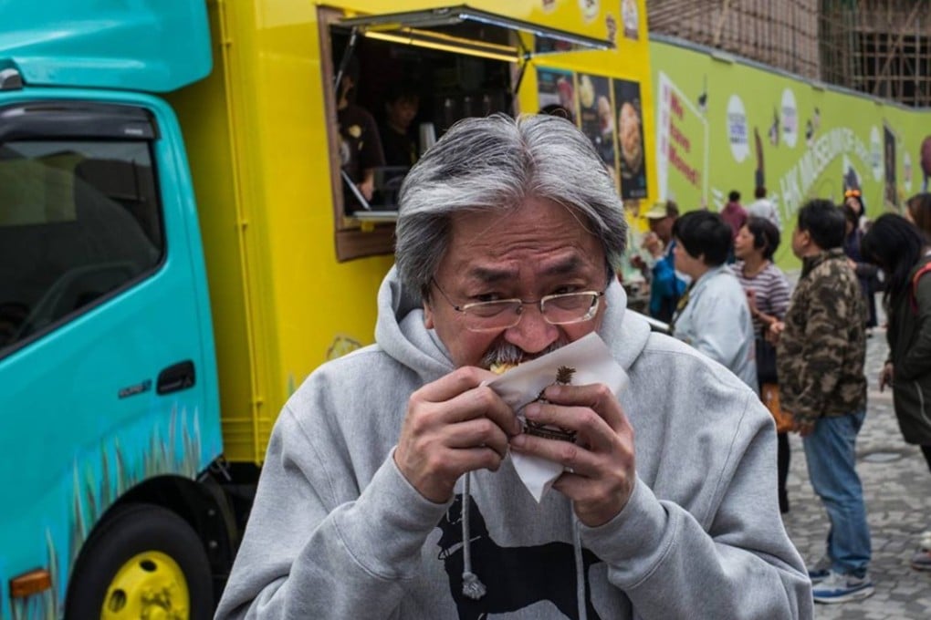 John Tsang, who as financial secretary proposed the idea in his 2015 budget, visits a food truck at Tsim Sha Tsui while campaigning for the Hong Kong chief executive election, on February 4. Photo: Facebook