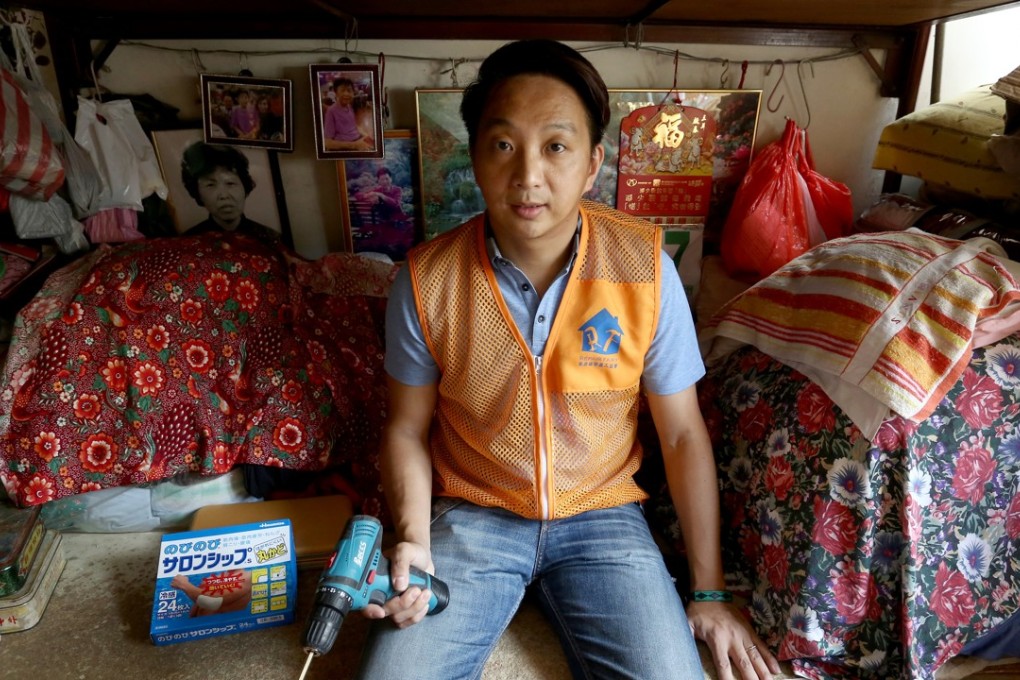 Ivan Chan, founder of Repair Fairy, at a client's home in Sham Shui Po. Photo: Jonathan Wong