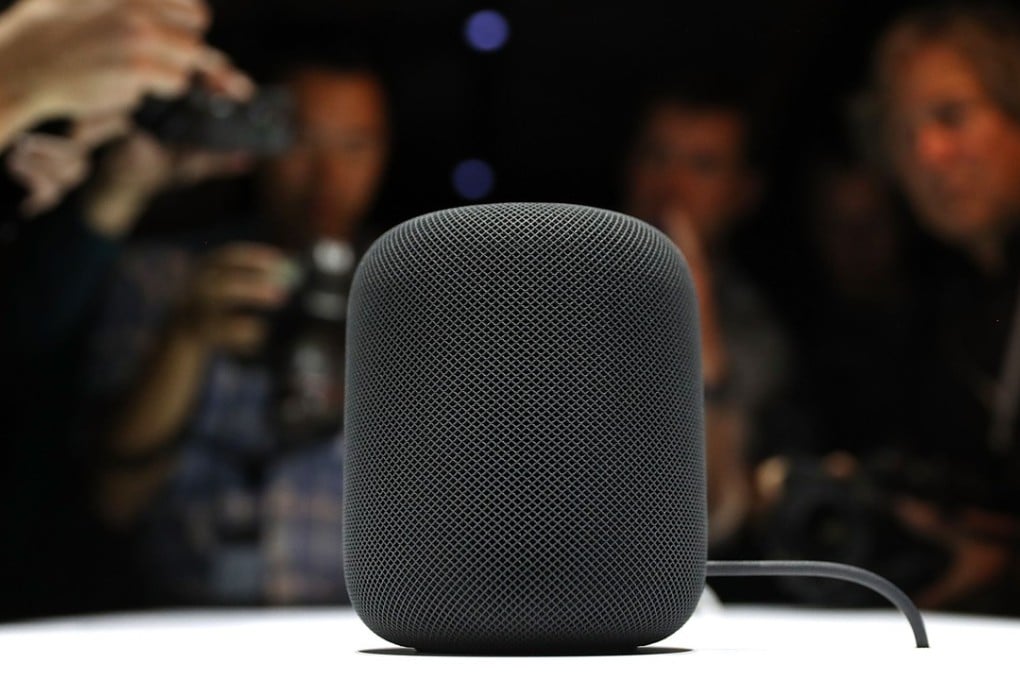 A prototype of Apple's new HomePod is displayed during the 2017 Apple Worldwide Developer Conference at the San Jose Convention Centre on June 5. Photo: AFP