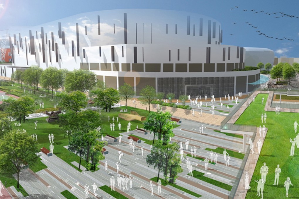 The sports park covers 28 hectares and includes a 50,000-seat stadium and 10,000-seat indoor arena.