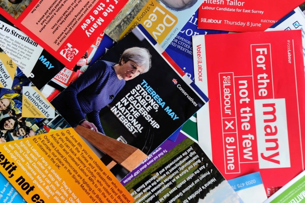 Election leaflets from various parties. Britain goes to the polls Thursday. Photo: AFP