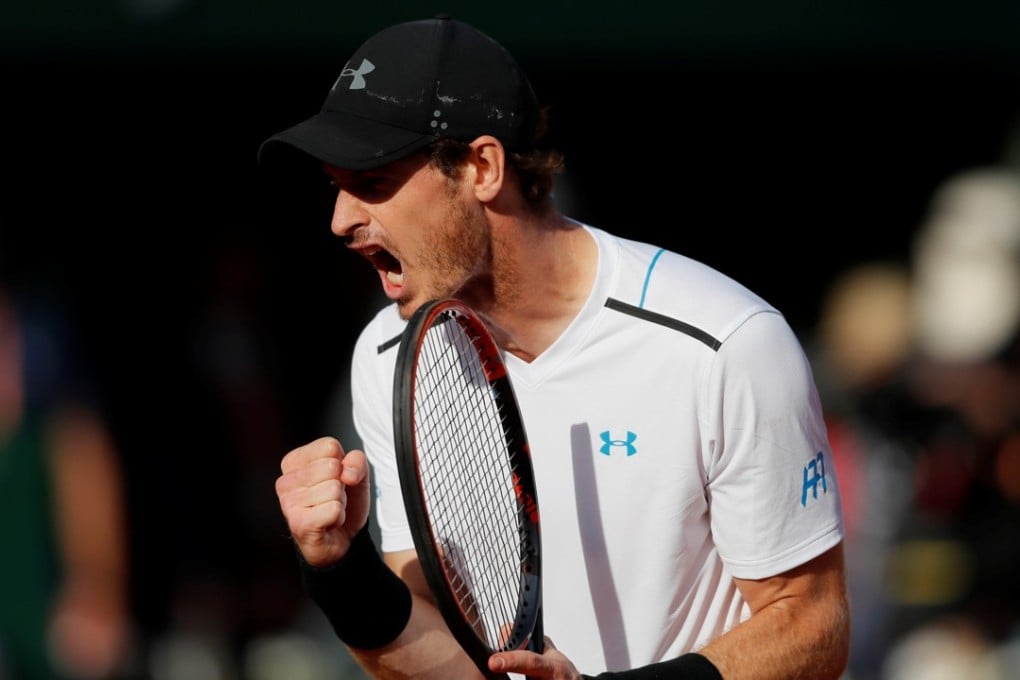 Great Britain’s Andy Murray celebrates winning his quarter-final match against Japan’s Kei Nishikori at the French Open. Photo: Reuters