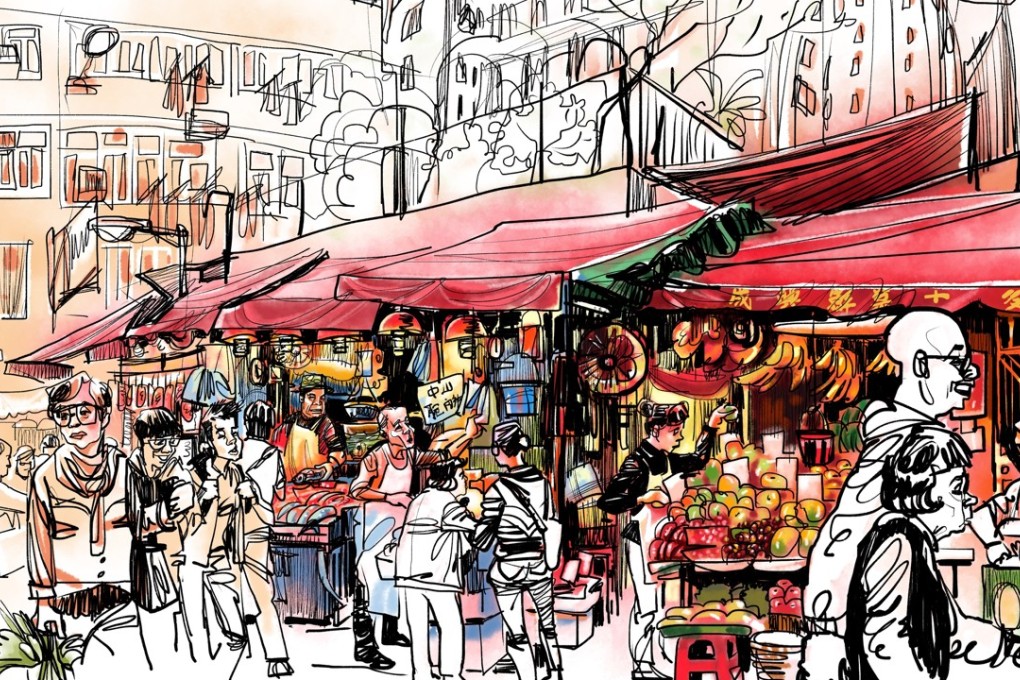 The Gooseneck market by iPad artist Rob Sketcherman. Photo: Rob Sketcherman