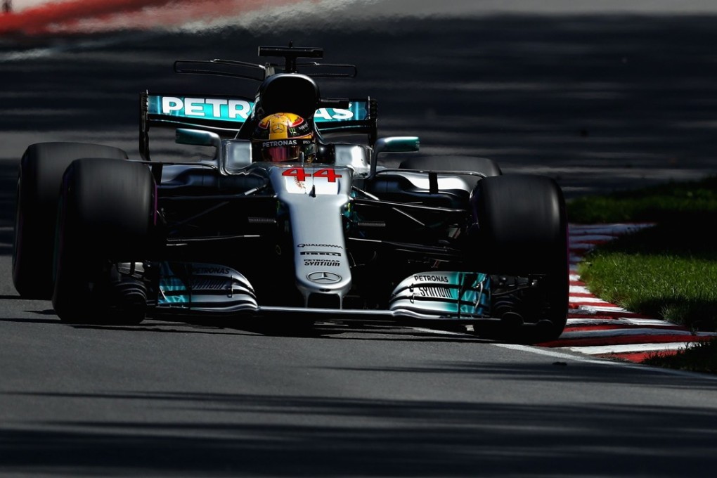 Lewis Hamilton the Mercedes AMG Petronas F1 Team Mercedes F1 WO8 on track during qualifying for the Canadian Formula One Grand Prix at Circuit Gilles Villeneuve. Photo: AFP