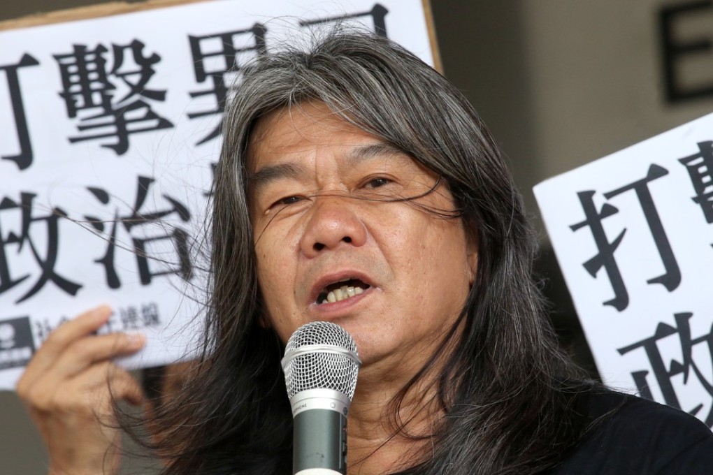 Lawmaker “Long Hair” Leung Kwok-hung outside Eastern Court in Sai Wan Ho on Monday. Photo: David Wong