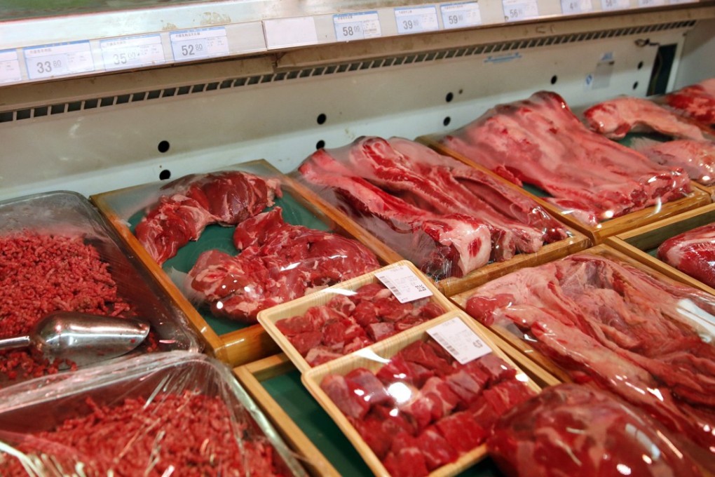 Domestically produced Chinese beef is on sale at a supermarket in Beijing. The US Agriculture Department said the rules have been finalised so US beef exports can resume to China. Photo: AP