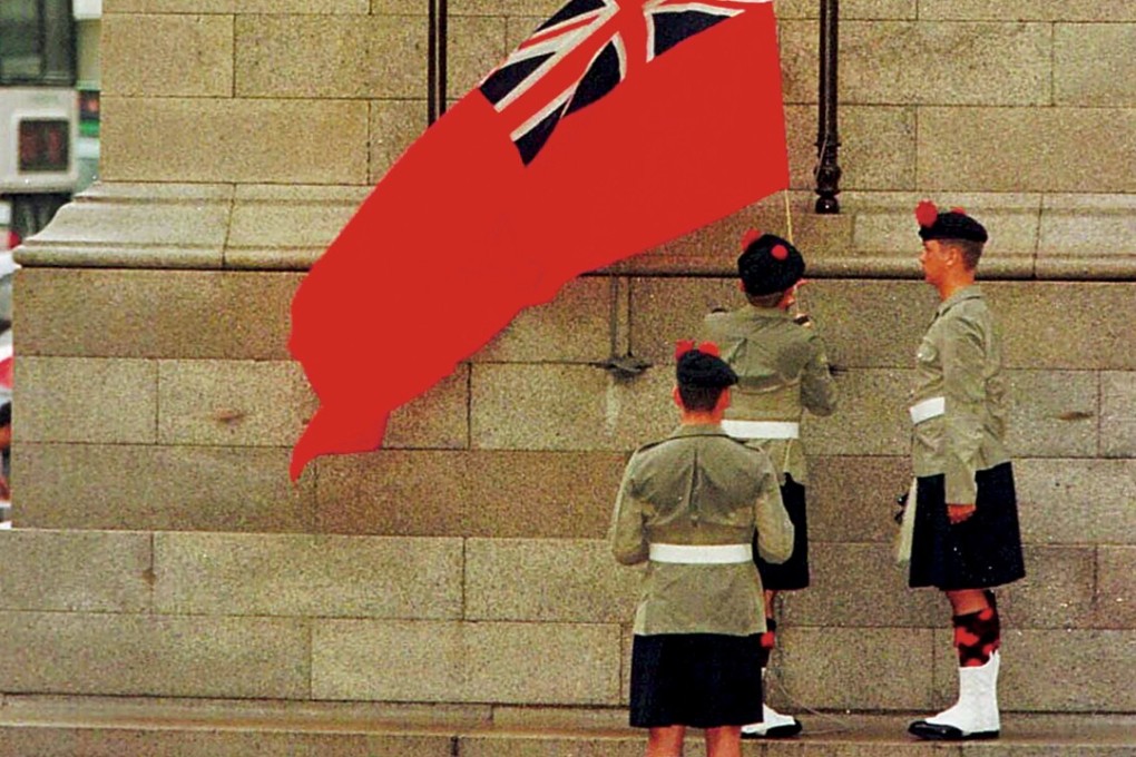 Scottish Black Watch soldiers lower the British colonial flag for the last time on June 30, 1997. Photo: Reuters