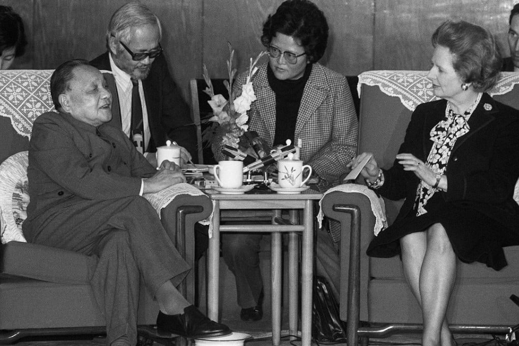 Paramount leader Deng Xiaoping holds talks with former British prime minister Margaret Thatcher in Beijing. Photo: AFP