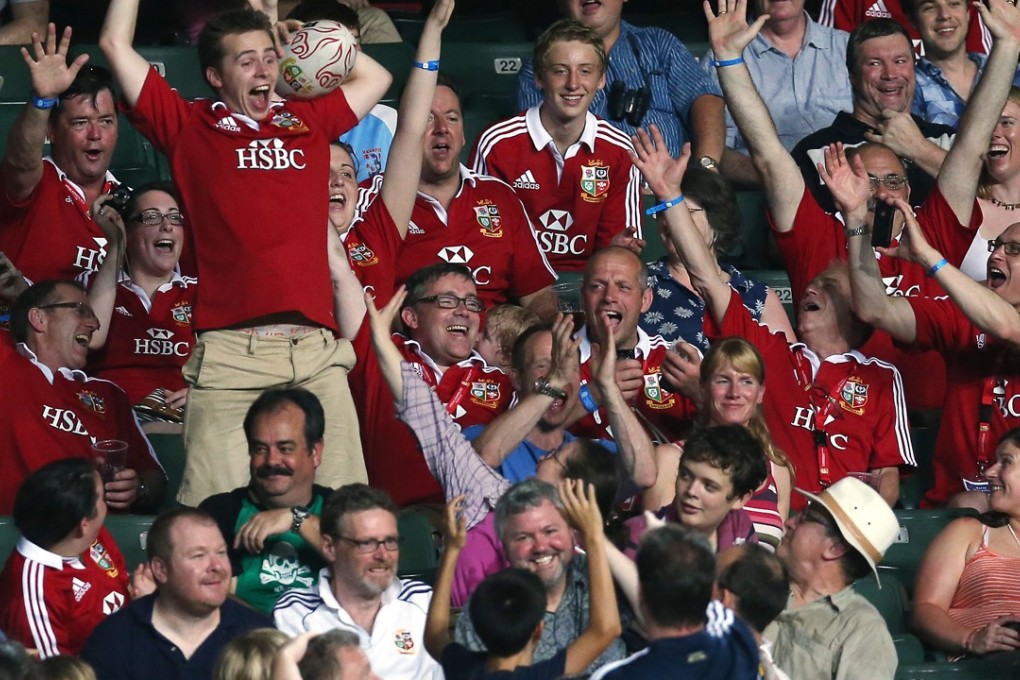 Fans cheer on the British & Irish Lions at Hong Kong Stadium in 2013. Photo: Sam Tsang