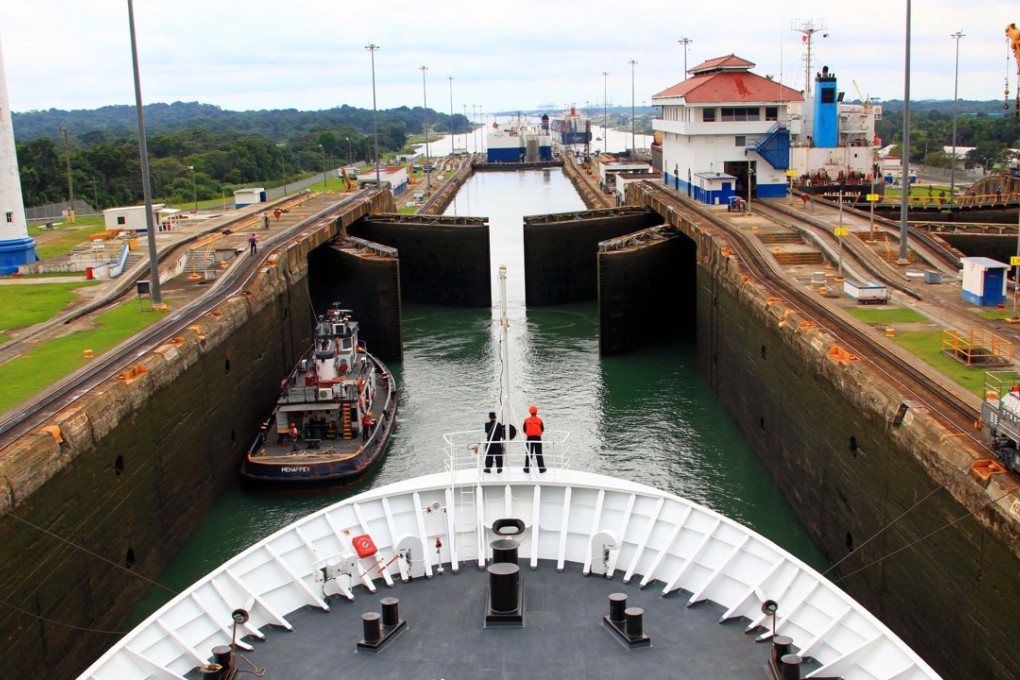 Chinese Navy hospital ship “Peace Ark” sails into a lock on the Panama Canal in this file photo. The establishment of diplomatic relations between Panama and China is likely to provide a boost to China’s economic interests in the region. Photo: Xinhua