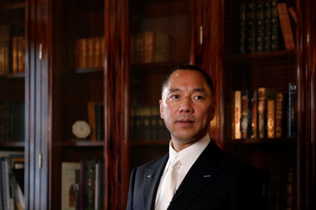 Billionaire businessman Guo Wengui, shown during a New York interview in April. Photo: Reuters