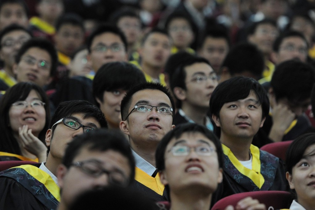 Newly graduated Chinese students gather for a convocation ceremony at the University of Science and Technology in Hefei in east China's Anhui province. Photo: AFP