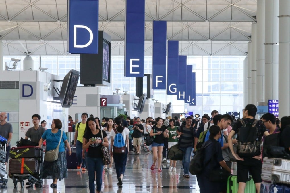 The departure hall at Hong Kong International Airport. Picture: SCMP