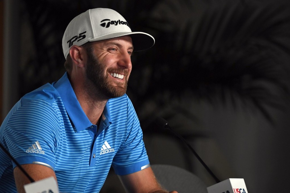 Dustin Johnson addresses the media during his press conference following a practice round at the U.S. Open at Erin Hills. Photo: USA TODAY Sports