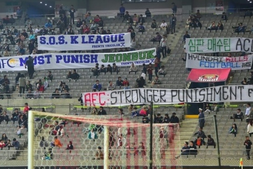 Opposition fans call for stiff penalties after Jeonbuk Motors were found guilty of bribing match officials. Photo: Twitter