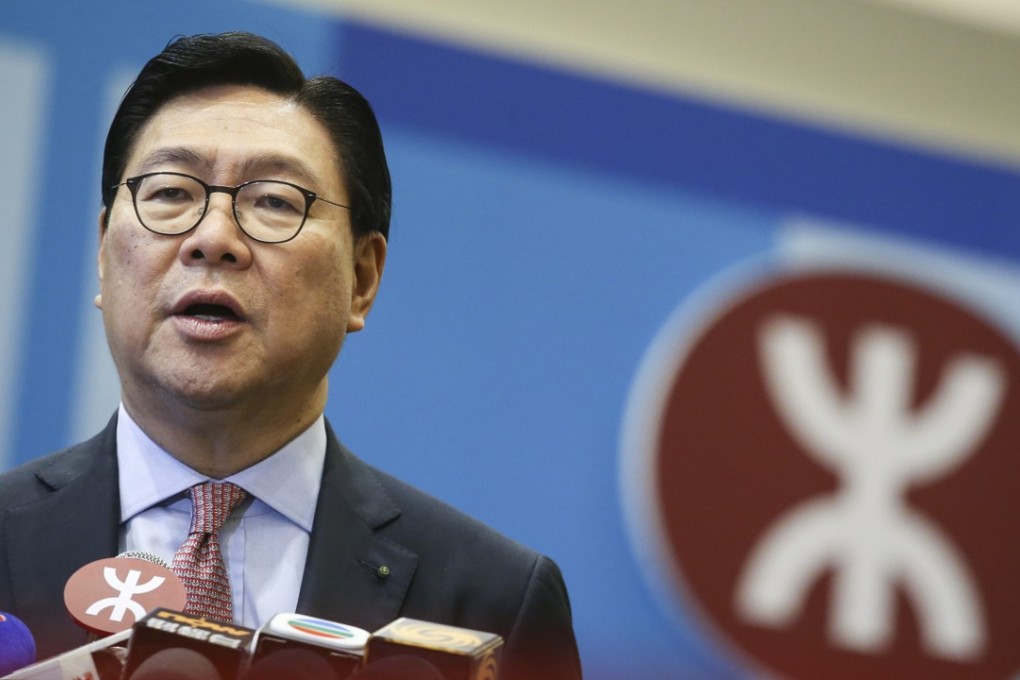 The MTR chairman Frederick Ma Si-hang at the company’s Annual General Meeting in May. Photo: David Wong