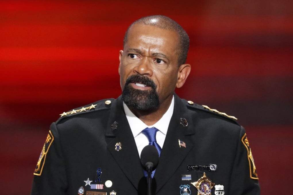 Sheriff David Clarke speaks at the Republican National Convention in Cleveland. File photo: AP