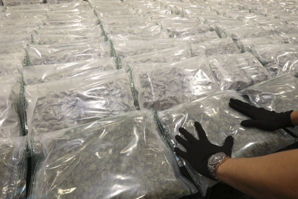 Police figures show cannabis seizures in the city surged by 96.2 per cent to 255kg last year from 130kg in 2015. Photo: Felix Wong