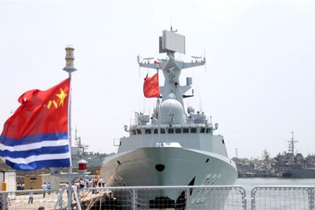 A vessel belonging to a Chinese naval group docks at the southern Iranian port city of Bandar Abbas last Wednesday. Photo: Handout
