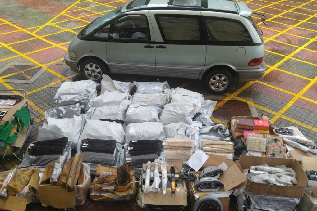 Some of the goods seized at Wong Shek pier in Sai Kung. Photo: Handout