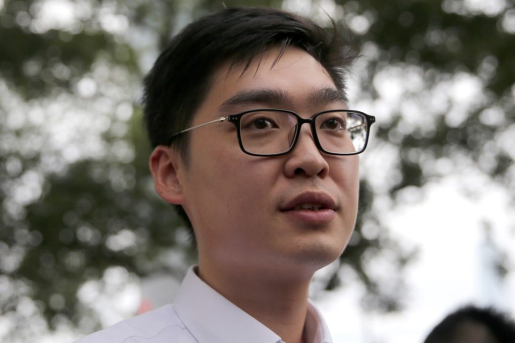Hong Kong National Party member Chan Ho-tin in Central on Monday. Photo: Sam Tsang