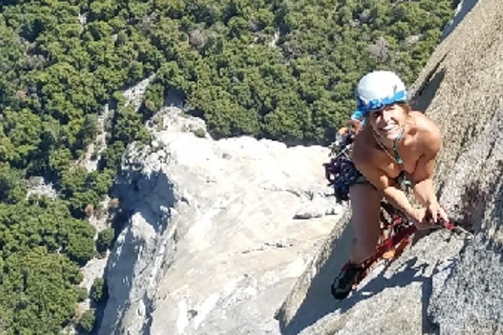 Leah Pappajohn faced exposure of every kind as she climbed the 900-metre El Capitan wearing nothing but her harness. Photos: Leah Pappajohn