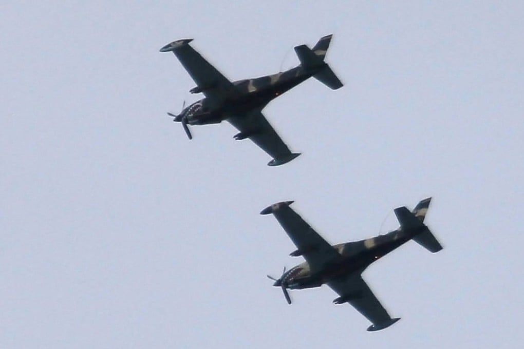 Philippine planes on a mission against insurgents in Marawi. Photo: Reuters