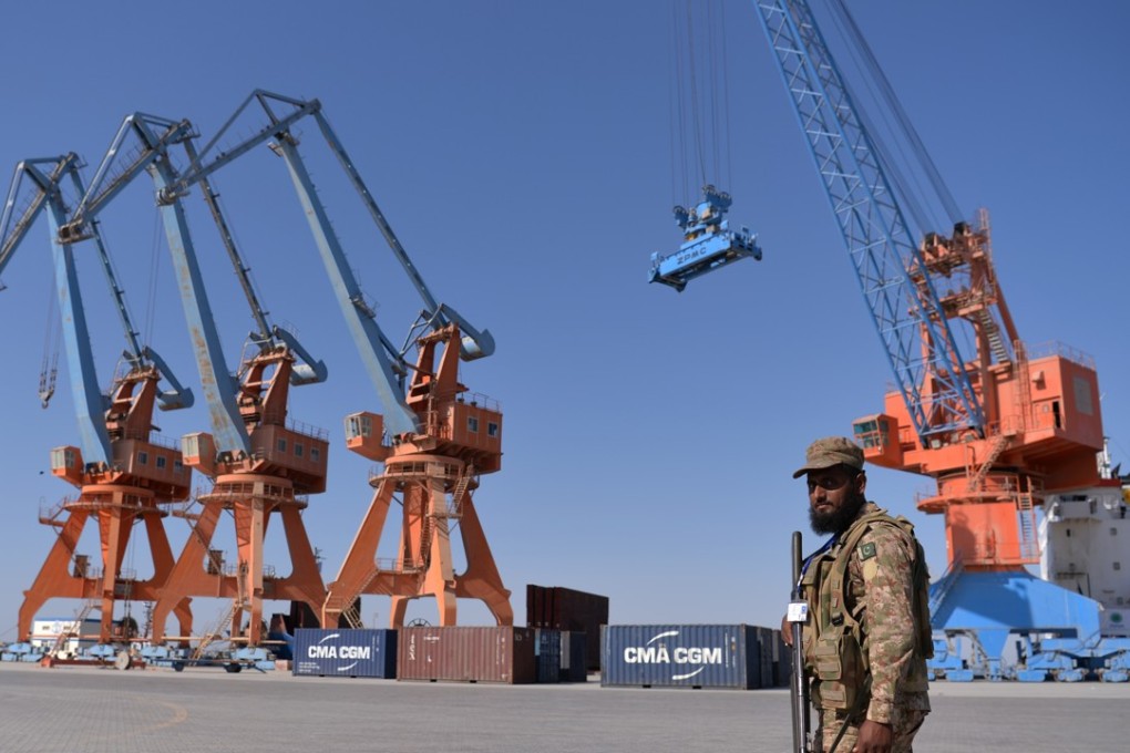 A Pakistani Army soldier looks on during the opening of a trade project in Gwadar port, west of Karachi, last year. Pakistan has opened a trade route linking the southwestern post of Gwadar to the Chinese city of Kashgar. Photo: AFP