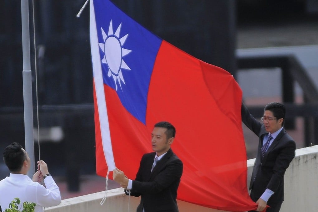 A group of officials take part in the farewell ceremony for the diplomatic delegation of Taiwan in Panama earlier this month. The Central American nation has switched diplomatic ties to Beijing. Photo: EPA