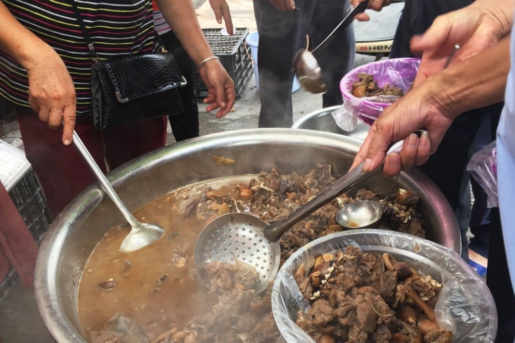 Dog meat served at a restaurant in Yulin. Photo: AFP
