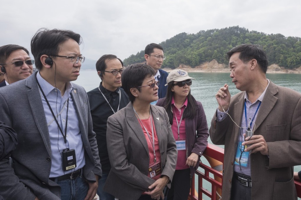 Hong Kong lawmakers on their visit to the Dongjiang River Basin in April. Photo: ISD