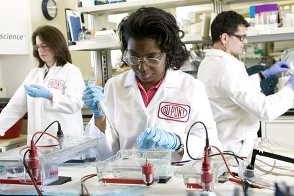 DuPont research scientists at work in a biobutanol molecular biology lab. Photo: DuPont