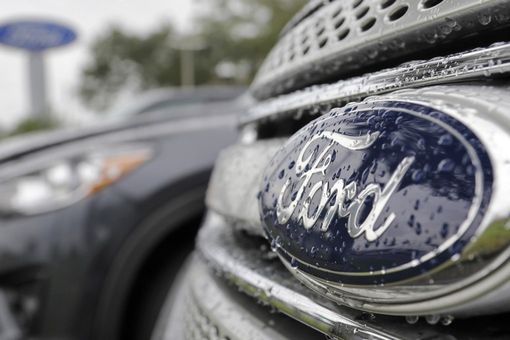 Ford vehicles sit on the lot at a car dealership in Florida. Ford Motor Co will import vehicles from China to the US for the first time starting in 2019 in a plan announced on Tuesday, June 20, 2017. Ford will move production of its Ford Focus small car from the US to China, where it already makes the Focus for Chinese buyers. Photo: AP