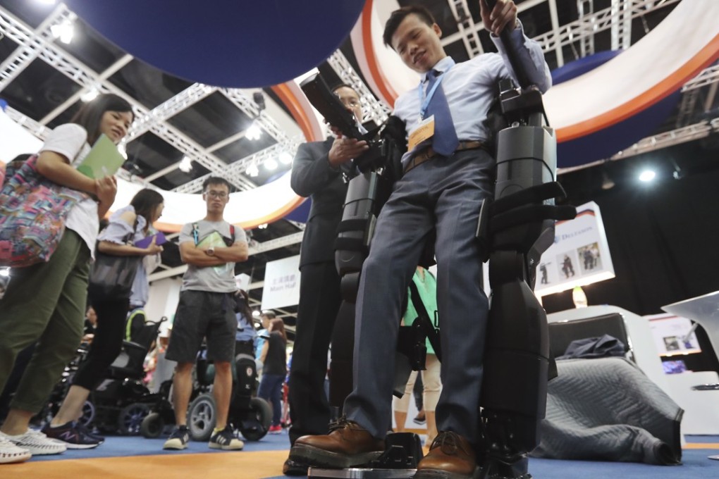 Visitors attend the Gerontech and Innovation Expo in Wan Chai. With an ageing population, Hong Kong needs to pay attention to “gerontechnology”. It will not only offer the community new ways to improve life for the elderly and those who care for them, but will also create opportunities for innovators, designers and the business sector. Photo: Edward Wong