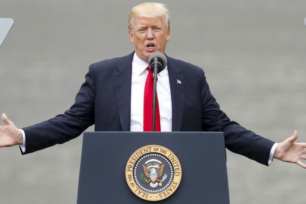 US President Donald Trump speaks during a rally at the Rivertowne Marina on June 7, 2017, in Cincinnati. Trump hasseen his fortune slide on declining real estate values. Photo: AP