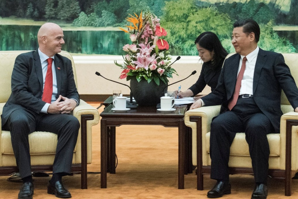 Chinese President Xi Jinping (right) met Fifa president Gianni Infantino at the Great Hall of the People in Beijing last week, but what did they discuss? Photo: Reuters