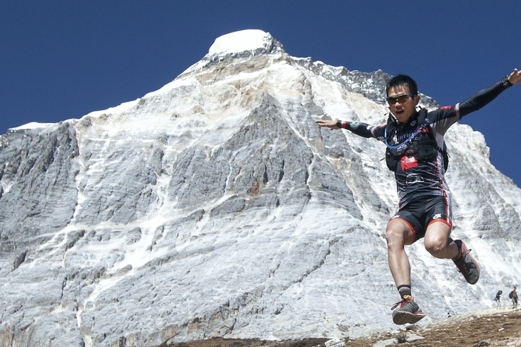 Hong Kong’s Stone Tsang has been nominated for a host of awards. He is shown running Yading Skyrun, in Sichuan’s mountainous Daocheng. Photo: Lloyd Belcher Visuals