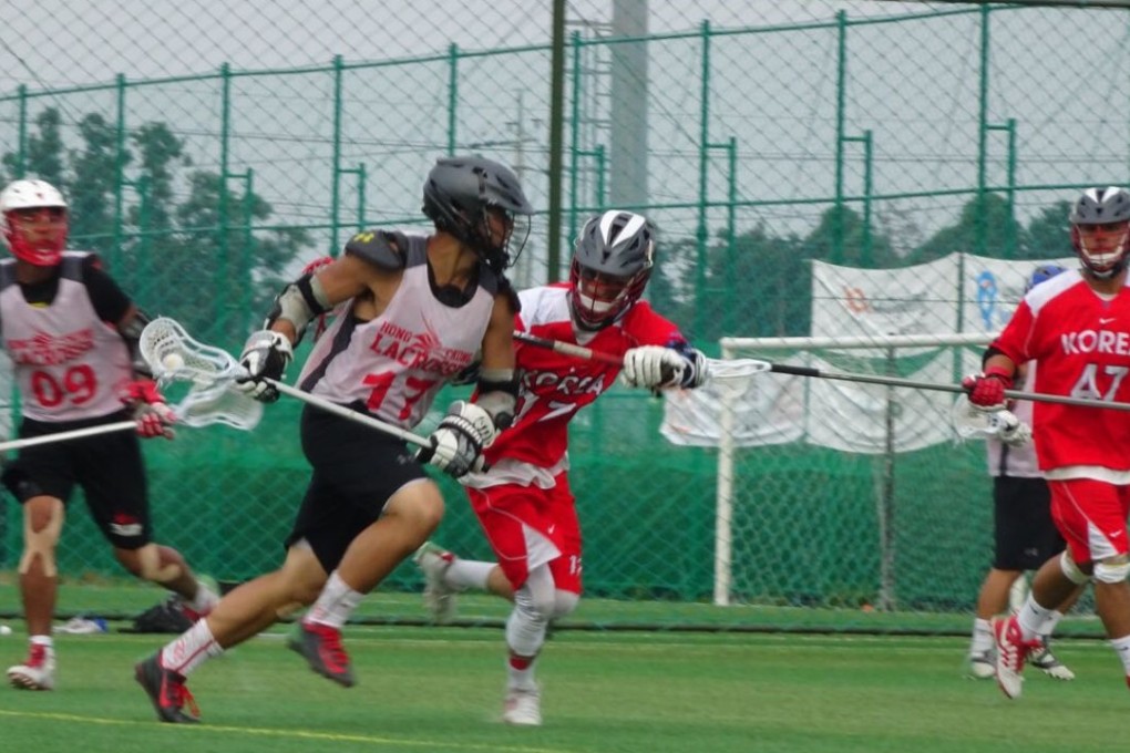 Hong Kong’s men’s lacrosse team in action against South Korea. Photos: Handout