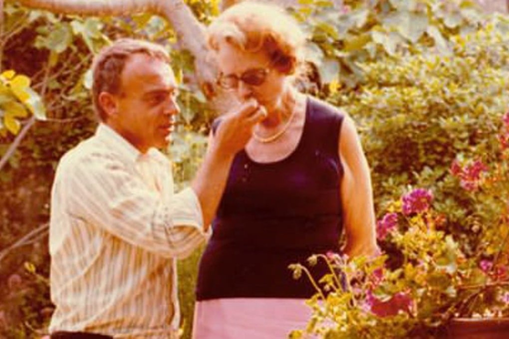 Richard Olney with cookbook author Simone Beck, in his Provencal estate, in the early 1970s.