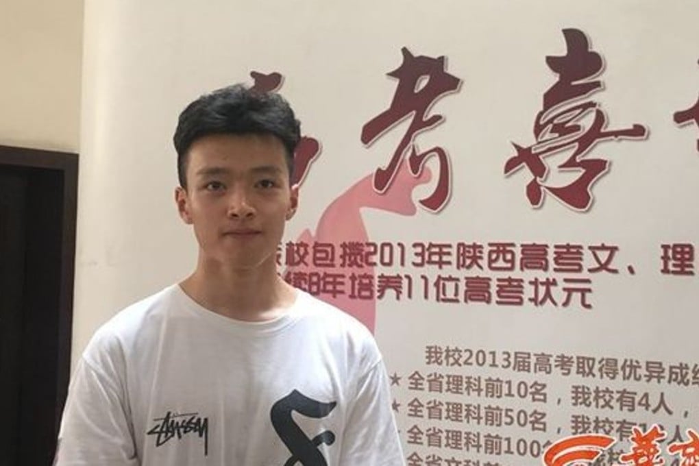 Xiang Yuanfang earned the highest score in the liberal arts major in Shaanxi but local media paid more attention to his looks. Photo: Handout