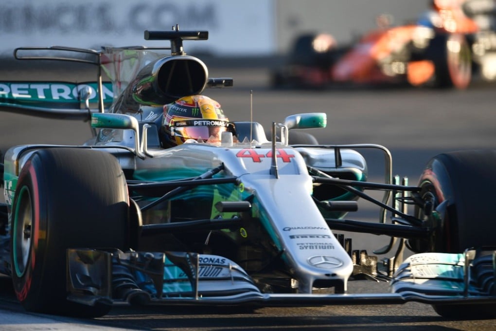 Lewis Hamilton during the Formula One Azerbaijan Grand Prix at the Baku City Circuit. Photo: AFP