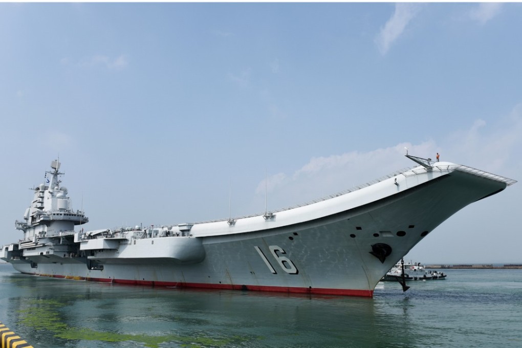 The Liaoning sets out from Qingdao in Shandong province on Sunday. Photo: Xinhua