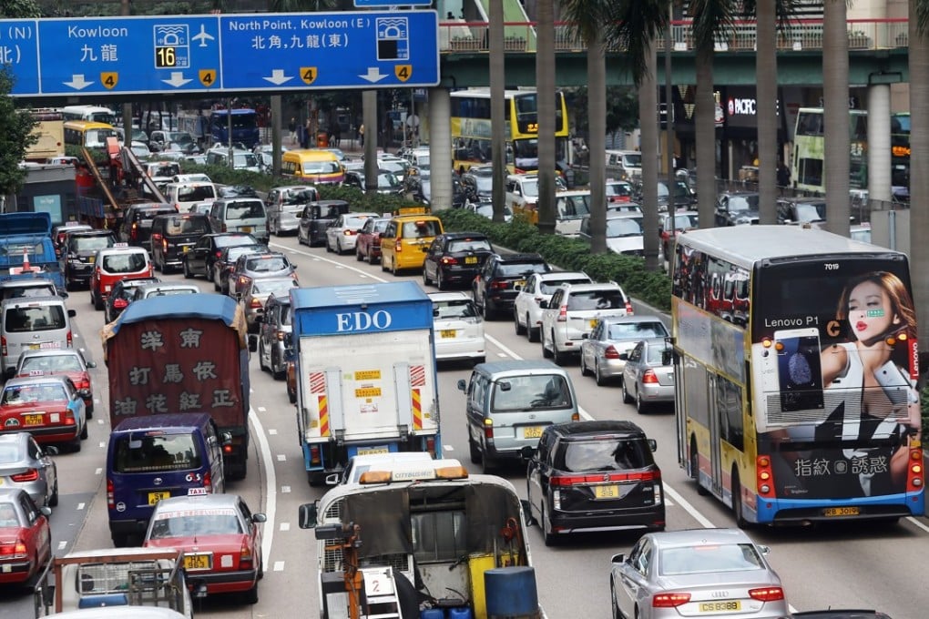 Heavy traffic on Gloucester Road in Wan Chai. In land-scarce Hong Kong, it may be difficult to increase our road capacity in core urban districts. Photo: Sam Tsang